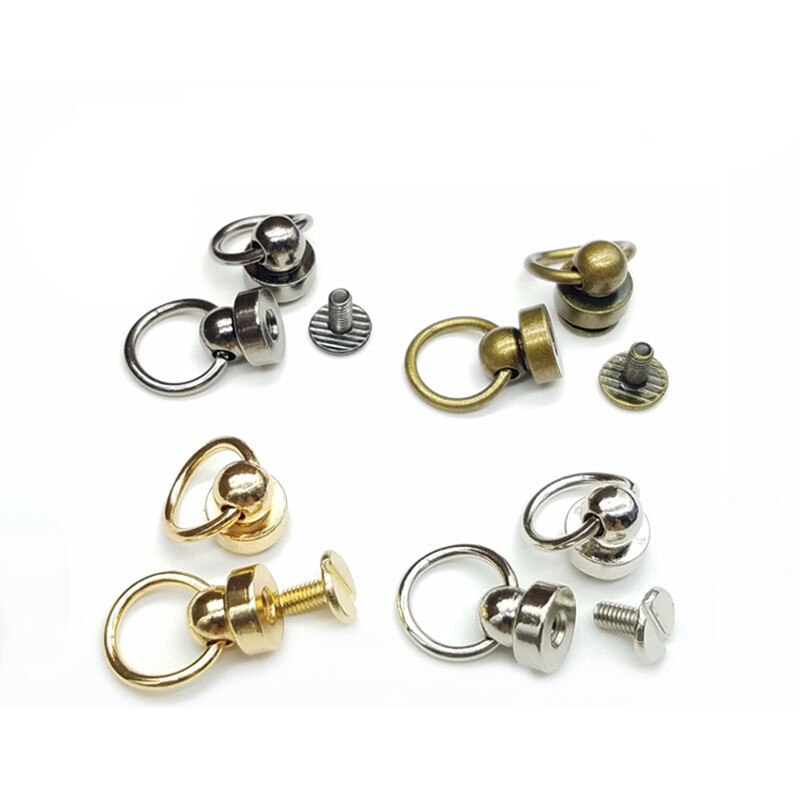 10Pcs 8-9mm Roterende tepel klinknagel met pull ring kledingstuk klinknagel met schroeven tas hoed schoen leer chocker telefoon geval diy