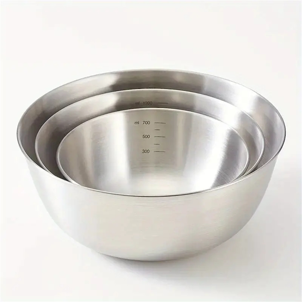 1–3 Edelstahl-Schüssel-einstellen mit Skala zum Kochen, Backen, Aufbewahrung von Lebensmitteln, großes FassungsvermöGen, Rührschüsseln für sterben Küche zu Hause