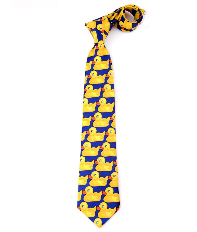 Gul sjovt gummi andebånd mænds afslappet fancy ænder slips bryllup sød ducky slips til mand 8cm