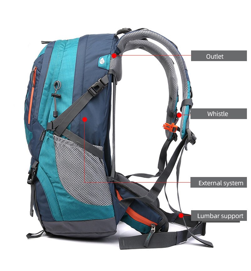 50L Outdoor Hiking Backpack Waterproof Mountaineering Bag Wear Resistant Sports Climbing Rucksack Trekking Camping Backpack