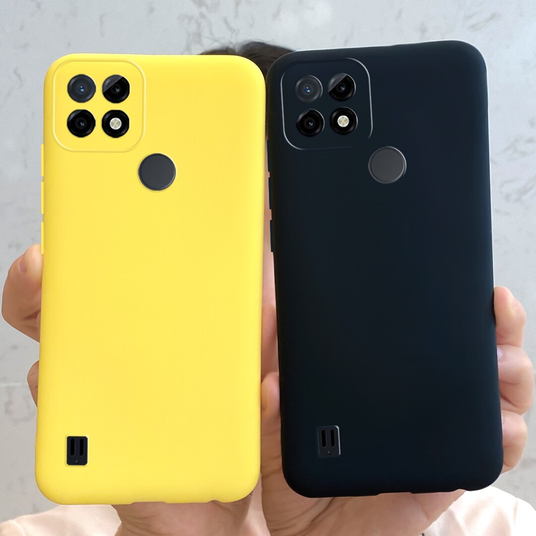 Für Realme C21 C21Y fallen Süssigkeit Farbe Silikon Stoßfest Telefon Zurück Abdeckung Für RealmeC21 Y C21 C 21 21y C11 TPU Fällen Stoßstange