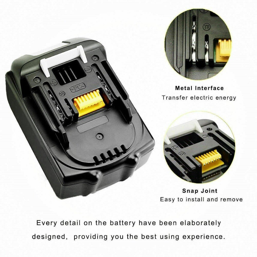 För makita 18v 18000 mah 18.0ah uppladdningsbart elverktygsbatteri med ledd li-jonersättning lxt  bl1860b bl1860 bl1850