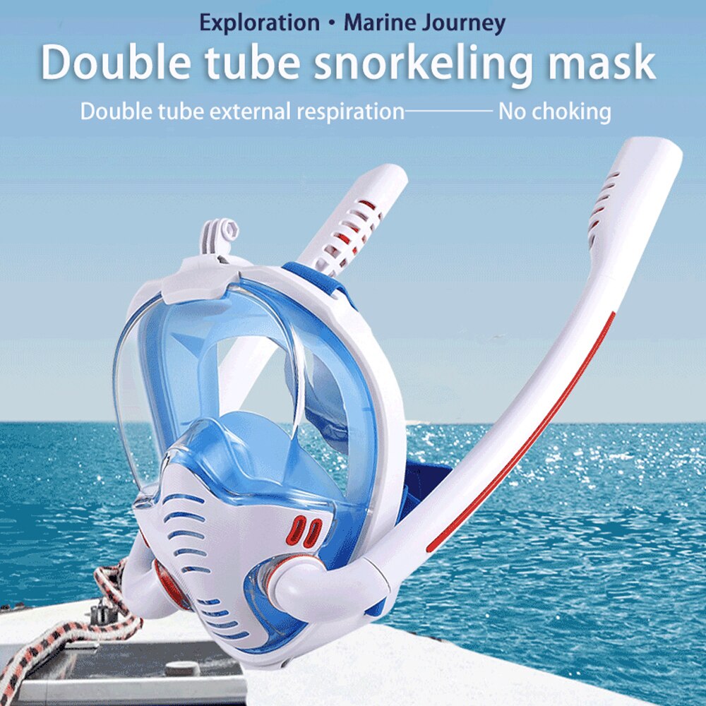 Snorkelen Masker Dubbele Buis Siliconen Vol Droge Duikbril Volwassenen Zwemmen Masker Duikbril Duikuitrusting Onderwatervissers