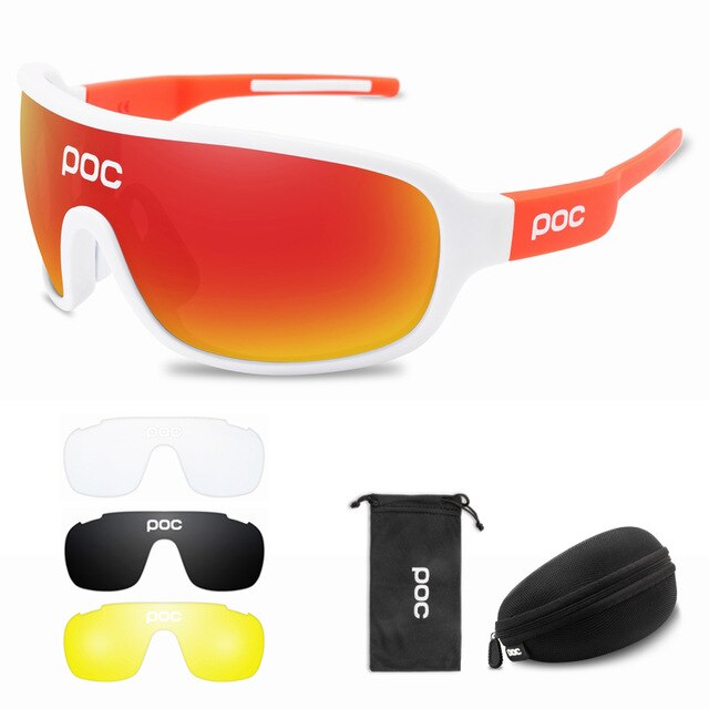 4 Set di lenti POC occhiali da ciclismo sport all'aria aperta occhiali uomo donna occhiali da bicicletta polarizzati MTB Road Bike occhiali da moto: P4-1