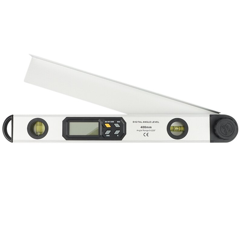 Retail 0-225° Digital Angle Finder LCD Protractor Angle Gauges IP54 400Mm/16 Inch Vertical Horizontal Dual Spirit Level: Default Title