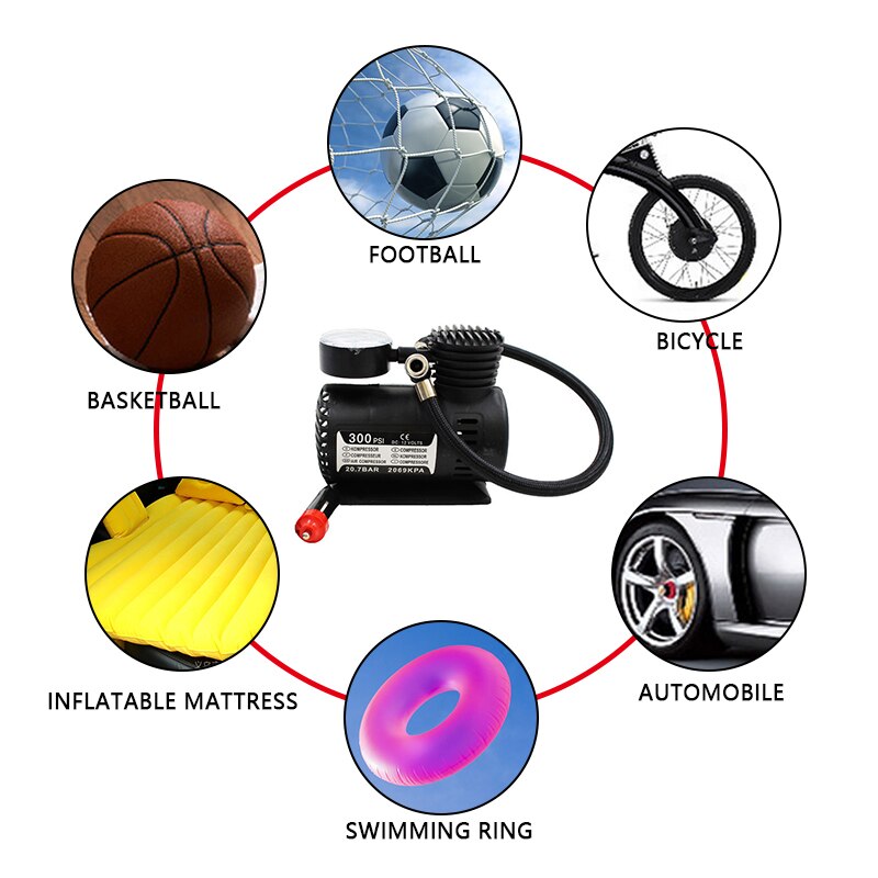 Autoband Pomp Auto Elektrische Pomp Air Pump Tire Inflator Draagbare Compressor Autoband Pomp Voor Auto Fiets Banden Ballen