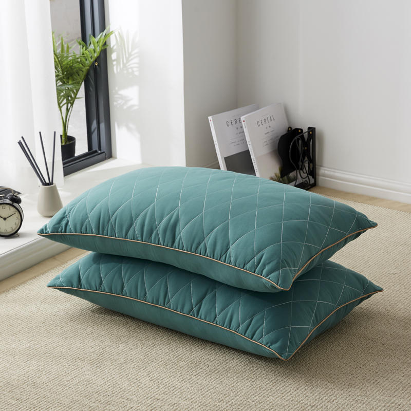 Oreiller de couchage pour Couple, confortable, pour chambre à coucher, literie, taille Queen, pour dos latéral, ventre, oreillers de luxe, moelleux, hôtel: green / 48x74cm-1 piece