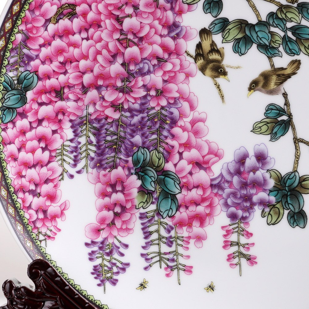 plato para colgar de cerámica de estilo chino Placa de reconocimiento de Arte de porcelana para Living Room Hotel