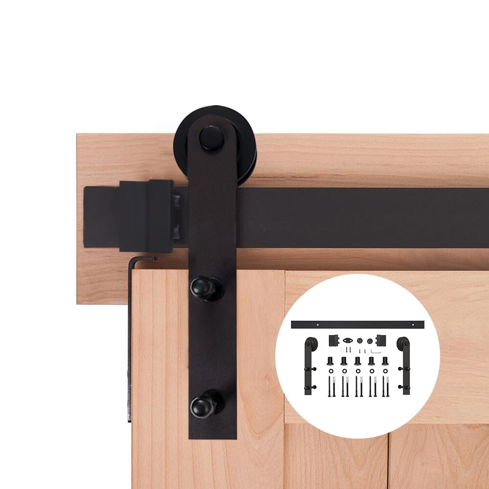 4.9FT/6FT/6.6FT/8FT Black Carbon steel sliding interior barn sliding door hardware track