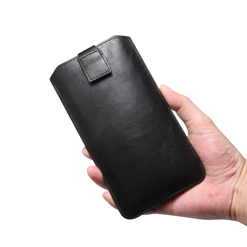 Universal- PU Leder praktisch Tasche Für Samsung S20 Ultra Hinweis 20 S10 S9 S8 Plus A50S fallen Gürtel tasche telefon Beutel Tasche Handtasche: 5.5-6.5 Zoll / Schwarz