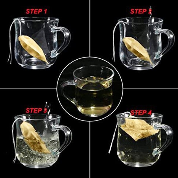 600- pack theefilterzakjes, wegwerp papieren theezakjes met trekkoord voor losse thee, koffie (natuurlijke kleur ,2.75 x 1.97 in)