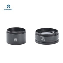 0.5X 0.7X 1.0X 2.0X Barlow objectif auxiliaire lentille en verre objets assistés lentille auxiliaire pour Microscope à Zoom stéréo