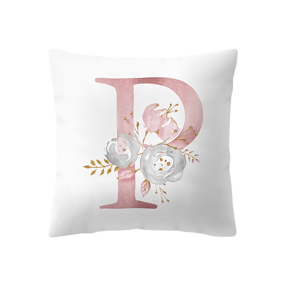 Ensemble de fleurs en forme d'alphabet | Mignon, en forme de fleur, mots simples anglais, housse de coussin pour maison, chambre d'enfants, décoration # LR1: P