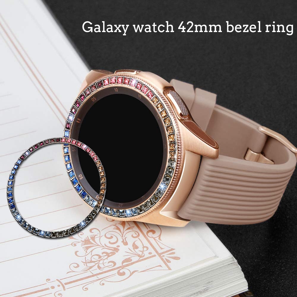 Diamond Bezel Ring Voor Samsung Galaxy Horloge 42Mm Protector Case Cover Sport Adhesive Metalen Bumper Accessoires Galaxy 42