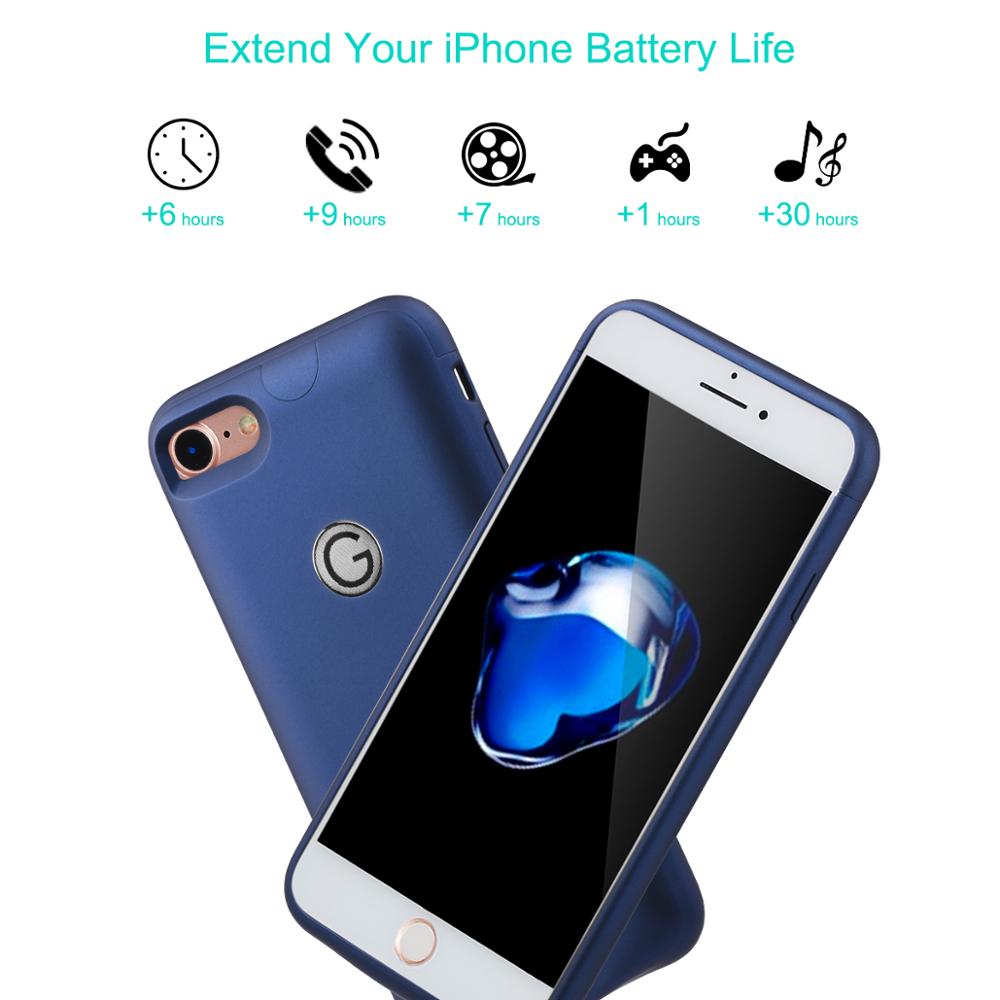 For iPhone 7/8 7P/8plus Battery Charger Case External Power Bank Charging Cover smooth surface for i Phone 7 8 Battery Case