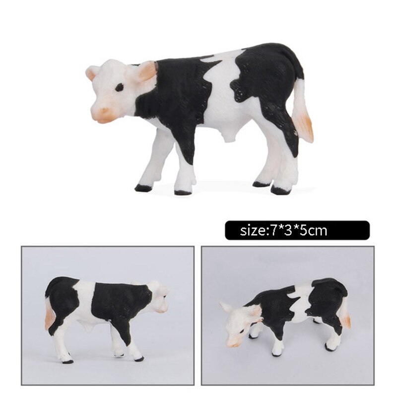 Animal toy model solid simulation set children's farm animal toys student cow buffalo Buffalo Bison ornaments: E