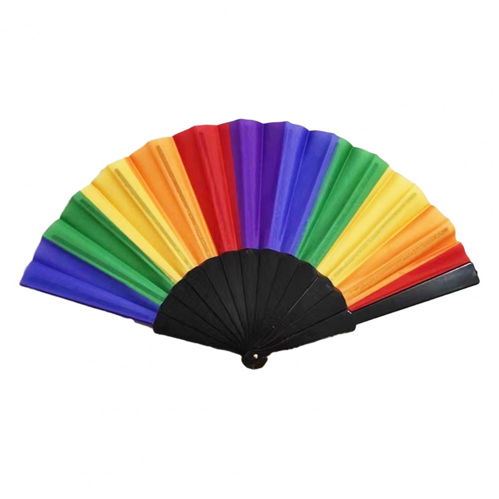 Regenboog Fan Kleurrijke Regenboog Opvouwbare Fan Lichtgewicht Compact Formaat Feestdecoratie Handventilator Draagbare Bruiloft handventilatoren: Overigen