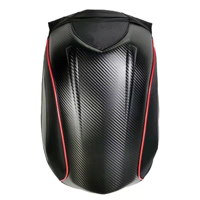 48L Expandable Waterproof Motorcycle Hard shell backpacks MX Motocross carbon fiber backpack Moto Racing bags Computer bag LOGO: GRAY