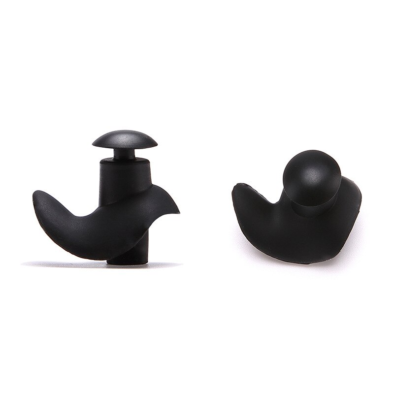 Tapones para los oídos de natación para niños adultos hombres y mujeres Gel de sílice tapón férula Nasal profesión buceo bañera para nadar antiotitis Media: Black  Volute Earplug