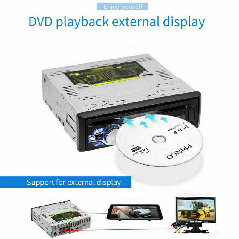 1 Din Car Radio DVD VCD CD Player Bluetooth 12V Audio DVD MP3 Player Autoradio Stereo SD/USB/AUX -in In-dash Hand Free