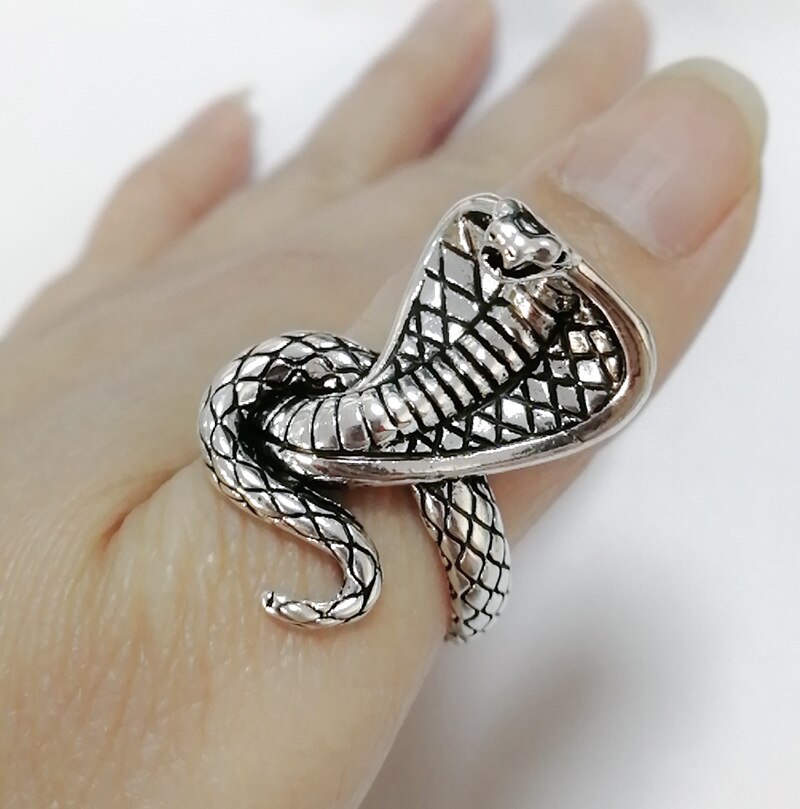 Bague serpent vintage en acier inoxydable, personnalité dominatrice, moto, fête, punk, animal, bagues pour hommes, bijoux cobra