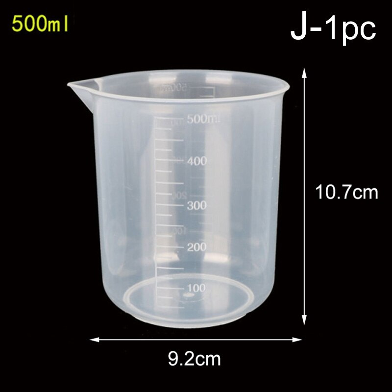 20ml/30ml/50ml/300ml/500ml/1000ml Clear Plastic Graduated Measuring Cup for Baking Beaker Liquid Measure Jug Cup Container: J-1pc