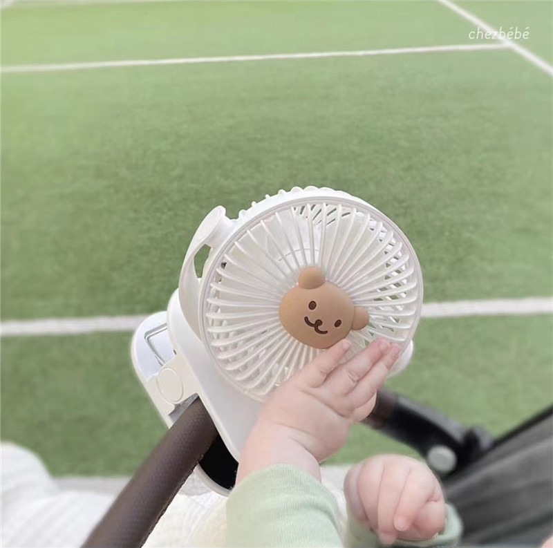 Zomer Mini Ventilator voor Kinderwagen, Draagbare Buitenventilator, Clip-on voor Baby, USB Oplaadbaar, Handheld Clip Elektrische Ventilator, 3 Snelheden: zwart