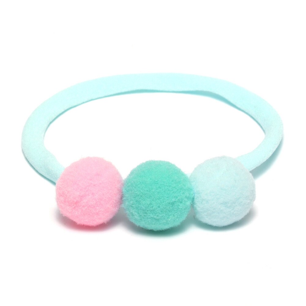 24pcs/lot Pom pom Sweet Baby Headband Soft Nylon Headband Infant Hair Accessory