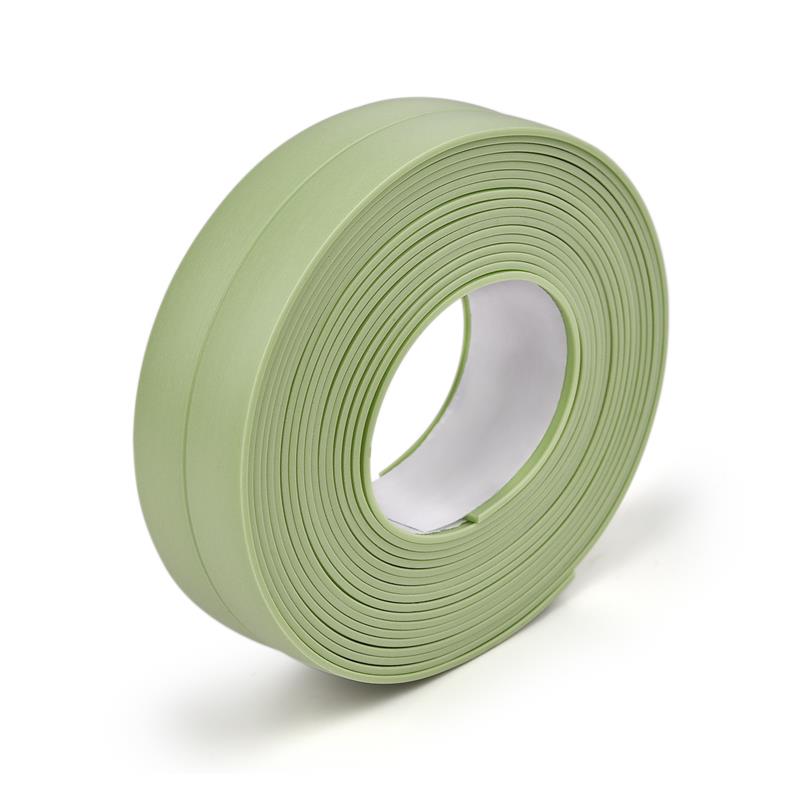 Bande Adhésive de Scellage en PVC, Autocollant Mural Auto-adhésif, de Couleur Blanche, pour Salle de Bain, Douche, Evier, Cuisine,: green / 3.2M