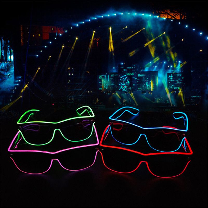 EL Wire Goggles Glow Cool Glasses LED Luminous Sunglasses Party Glasses For Kids Party Club Stage Disco