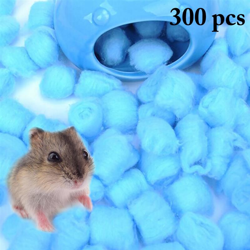 300 kpl pumpulipallo lämmin pesimämateriaali värikäs talvisäilytys puuvillasöpöt pallohamsterin häkkitarvikkeet talveksi: 300 kpl sinistä
