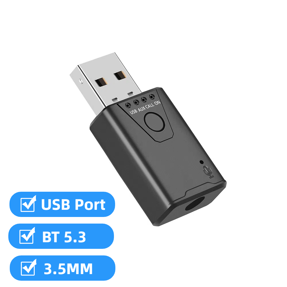 Usb bluetooth 5.4- adapter sender/modtager bluetooth-dongle trådløs usb bluetooth 5.3- lydadapter til computer, bærbar computer: Sort