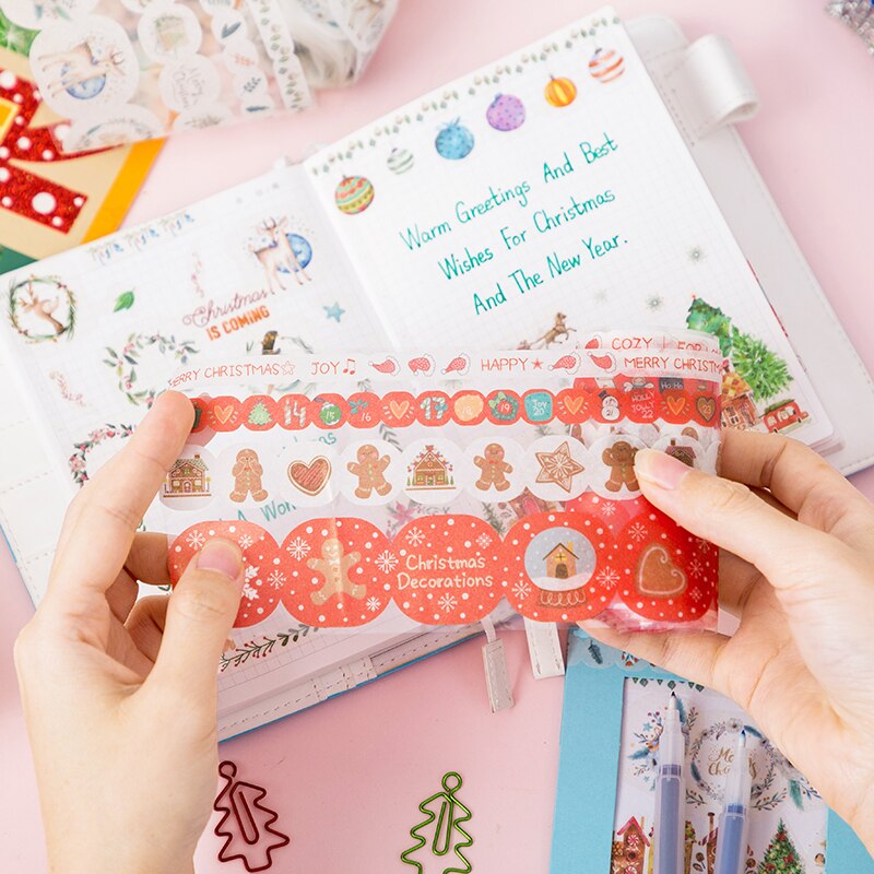 7.8cm * 2m bonito feliz natal série máscara fita scrapbooking decorativo washi fita diário caderno álbum diy artesanato crianças presente