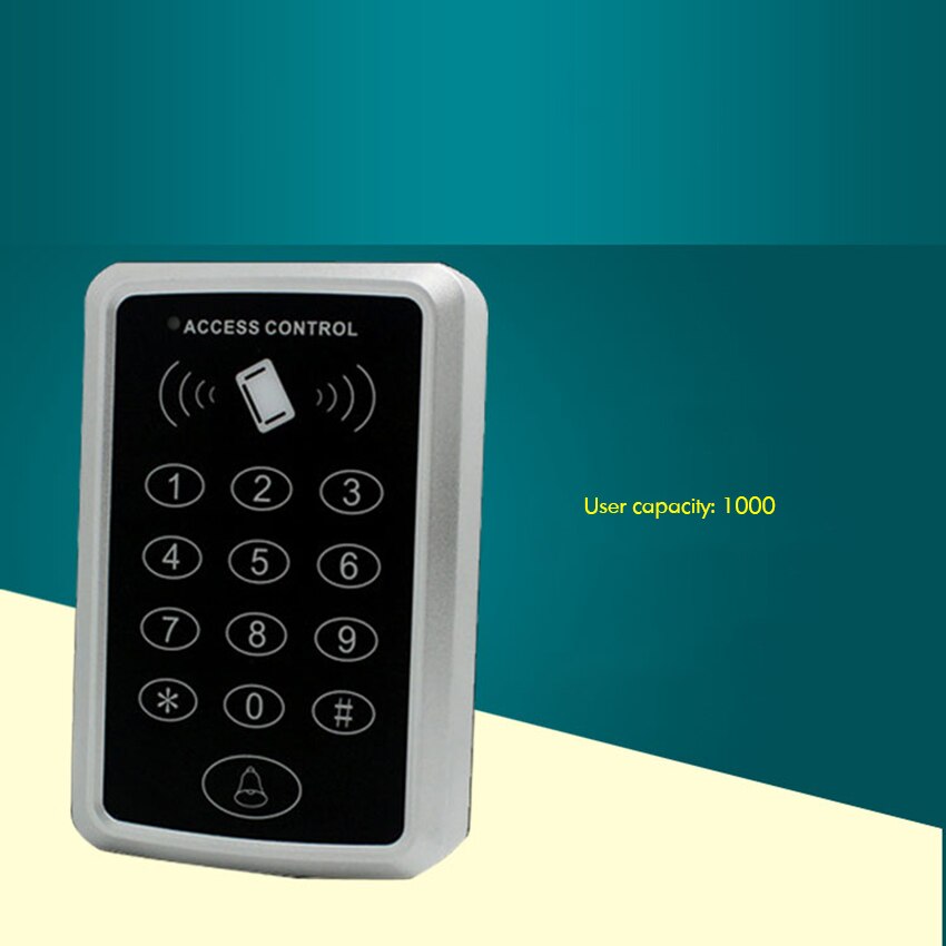 Access Control Keypad 125KHz RFID Keypad Card Reader Access Control Keypad with Doorbell Button for Home Security 1000 Users