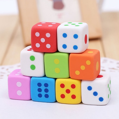 8 Bunte Würfel-Radiergummis – Farbverlauf, Standardgröße, Für Schule, Büro & Zuhause, Praktisches Set