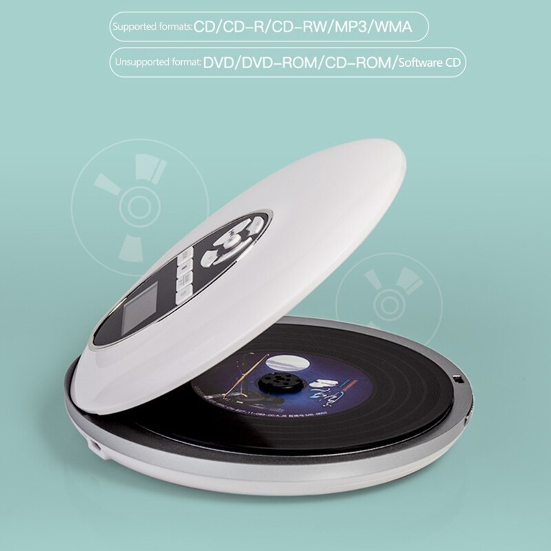 Reproductor de CD de estilo redondo, dispositivo de audio portátil, HiFi, Walkman, Discman, recargable, a prueba de golpes