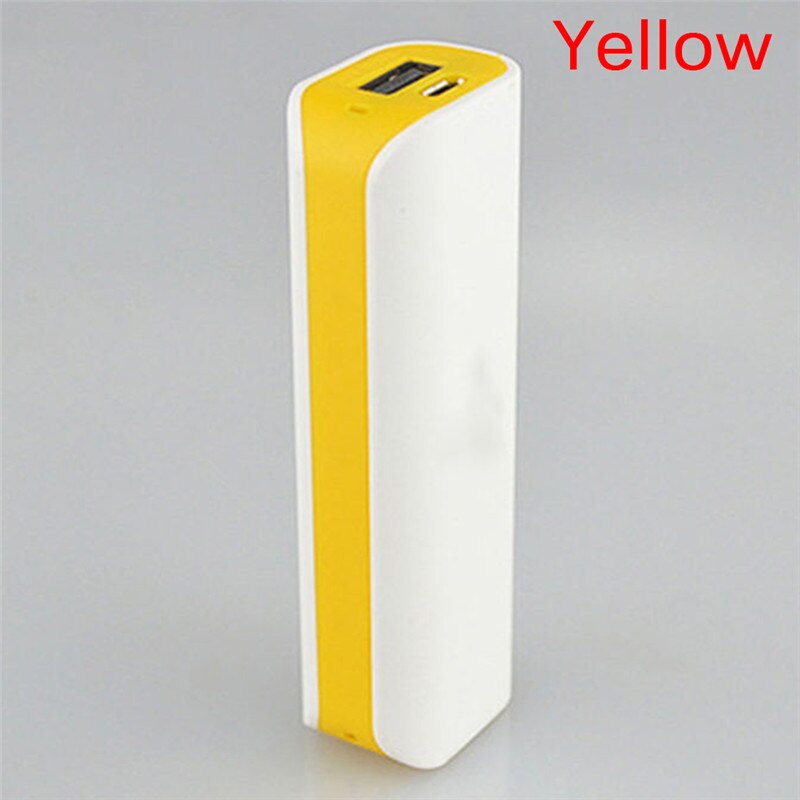 Draagbare Led Pover Power Bank Geen Batterij Mobiele Power Bank 18650 Doos Telefoon Oplader Diy Case Powerbank Dual Usb Poverbank: YELLOW