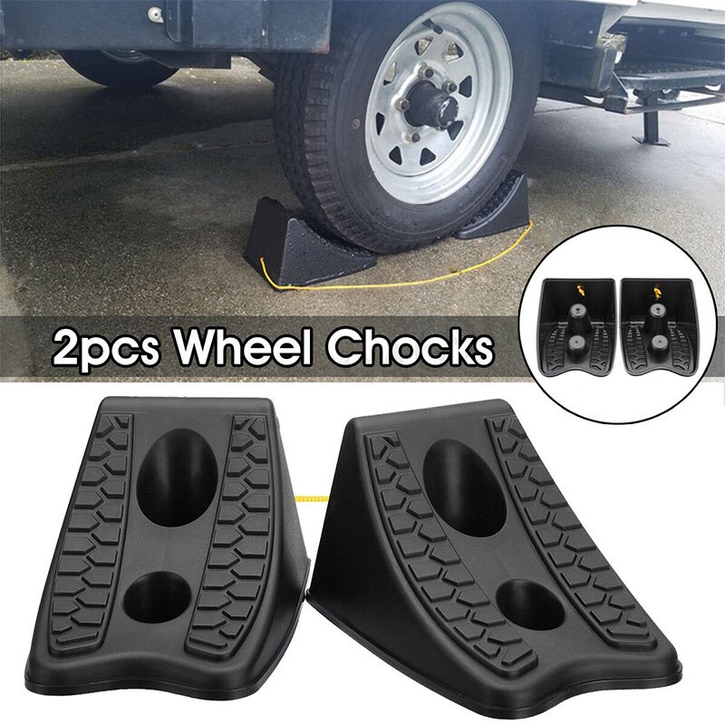 Rubber Tough Chock Wheel Chocks Non-Slip Wheel Tough Chock Motors Camper 21*14*13cm Black Durable Tough Chock Stop