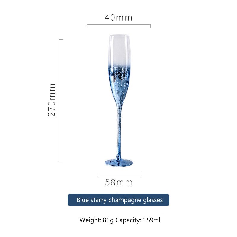 Verre à vin étoilé bleu de 159 à 540ml, verre en cristal sans plomb, tasse à vin rouge, jus de Champagne, de: S2 159ml
