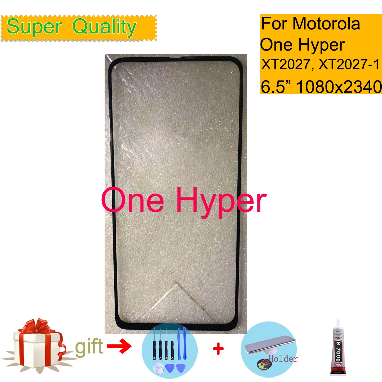 6,5 "para Motorola Moto One Hyper XT2027 XT2027-1 Panel de pantalla táctil frontal exterior One hyperscreen reemplazo de lentes de vidrio