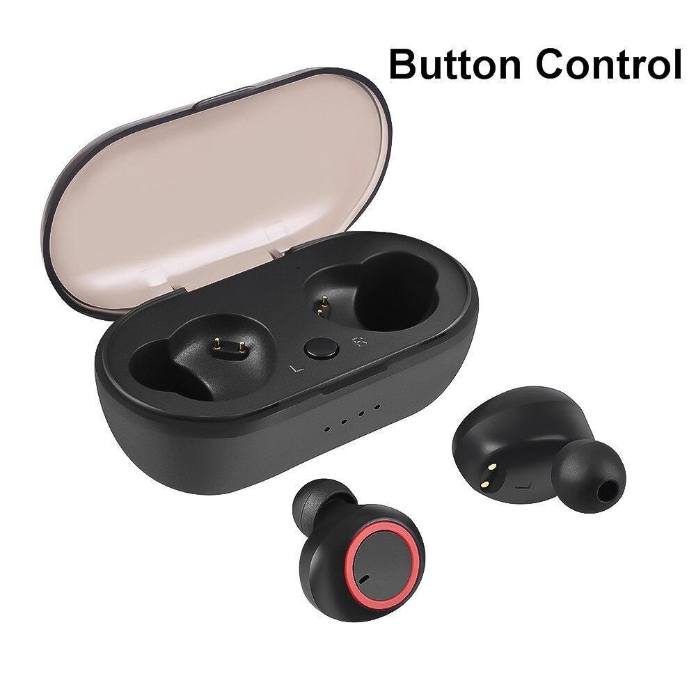 TWS Bluetooth 5.0 Auricolare Impermeabile di Sport Auricolari Vivavoce Auricolari Stereo Senza Fili Auricolare con Microfono per IOS Android Phone: Black Red