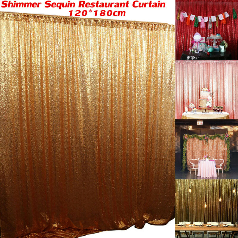 Lentejuelas telón de fondo cortinas brillo oro Tinsel Fringe Foil cortina cumpleaños boda decoración adultos decoración de aniversario