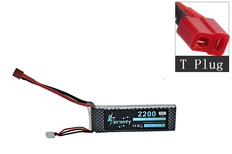 High Power 2S 7,4 v 2200mAh 25-35C LiPo Batterie XT60/T/JST/EC3 Stecker 7,4 v Wiederaufladbare Lipo Batterie Für RC Auto Flugzeug Hubschrauber: T