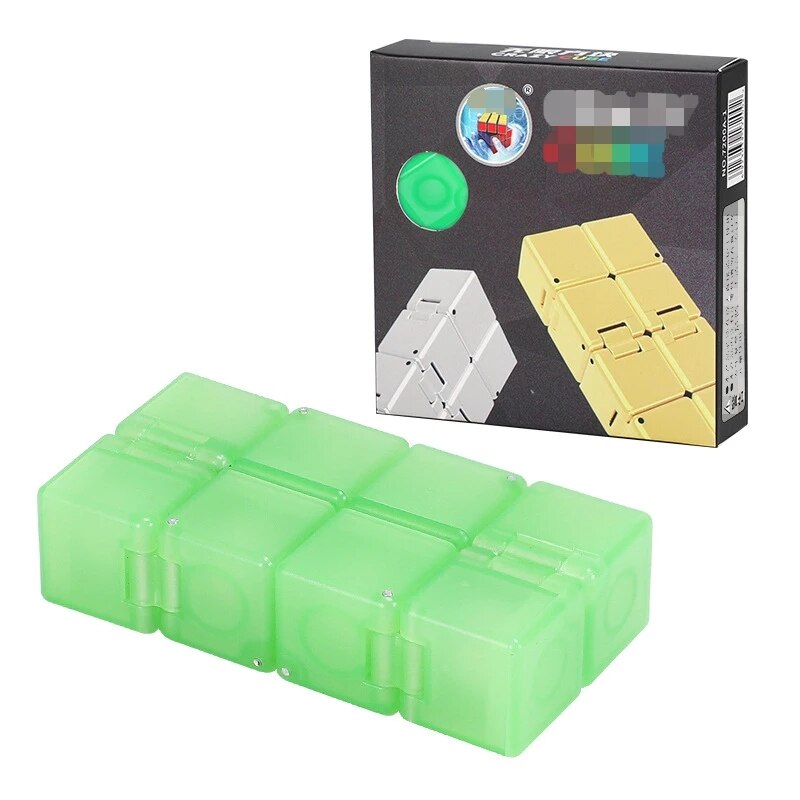 Adult Anti-stress Infinity Magic Cube Luminous Fluorescence Decompression Infinite Cube Changing Fidget Autism Toys: Green