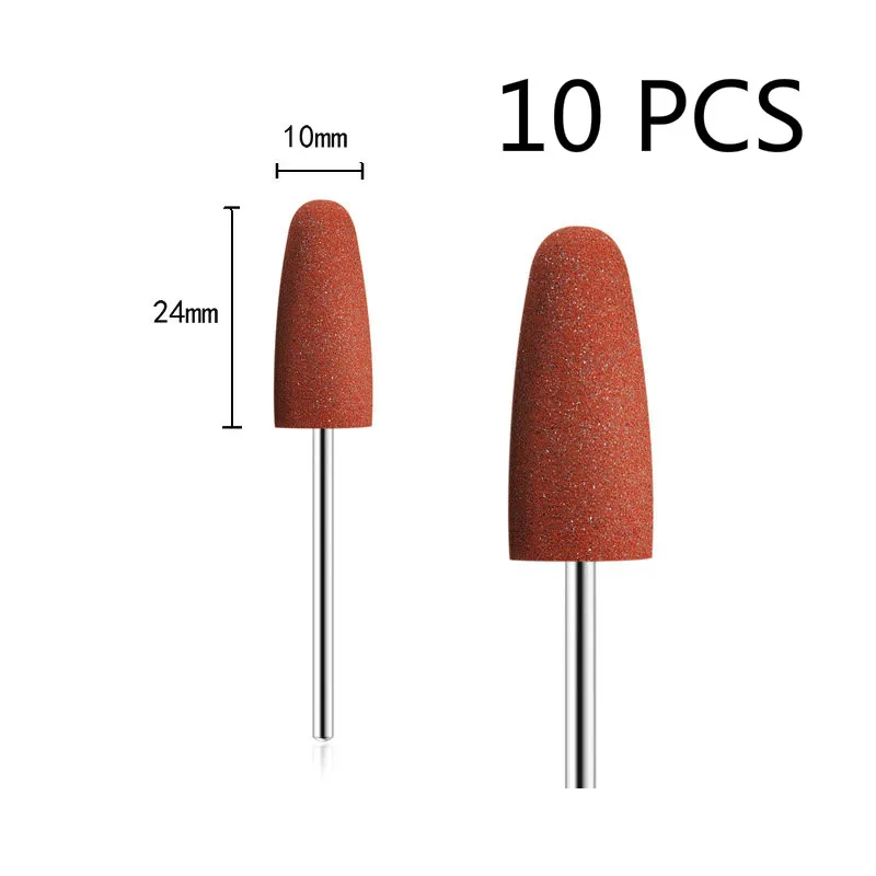 10 teile/satz Silikon gummi Polierer Schleifen Kopf 2,35mm Schaft Nagel bit Nagel Elektrische Maniküre Bohrer Maschine Zubehör