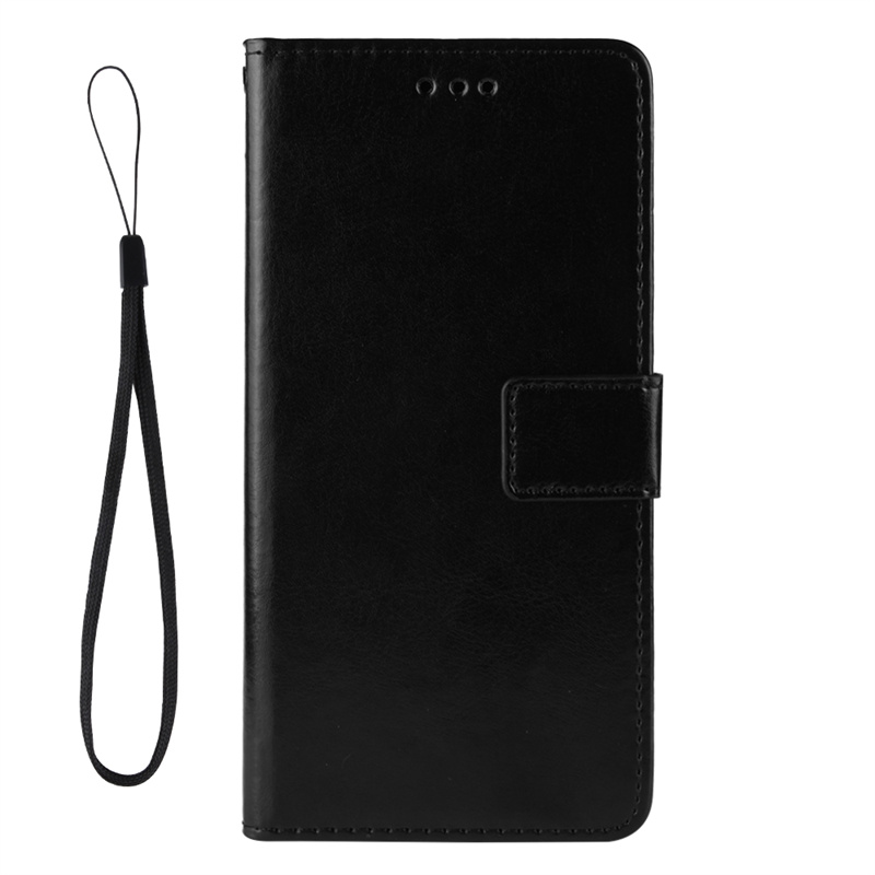 Luxe leren flip-wallet telefoonhoesje voor nokia 3310 3g 4g -1022 met standaardfunctie en draagkoord 3310: Zwart