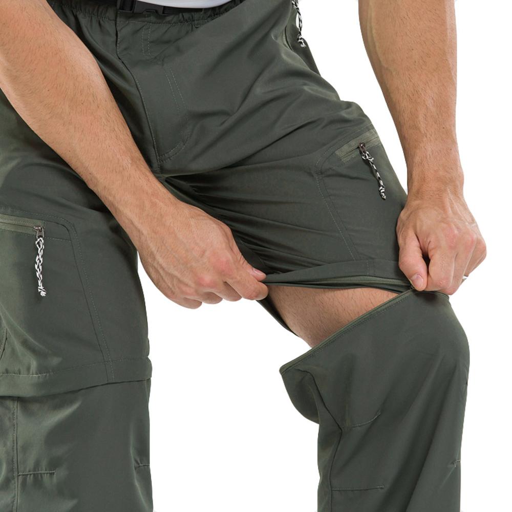 Sommer herre hurtigttørrende aftagelige vandrebukser udendørs sport åndbare bukser camping trekking fiske shorts  #0926