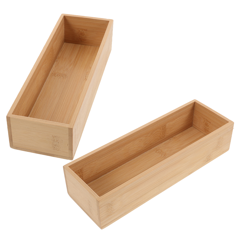 2 Stuks Gebruiksvoorwerp Opbergcontainer Houten Doos Zilverwerk Bamboe Dozen Voor Sieraden Gevallen Reizen: Default Title