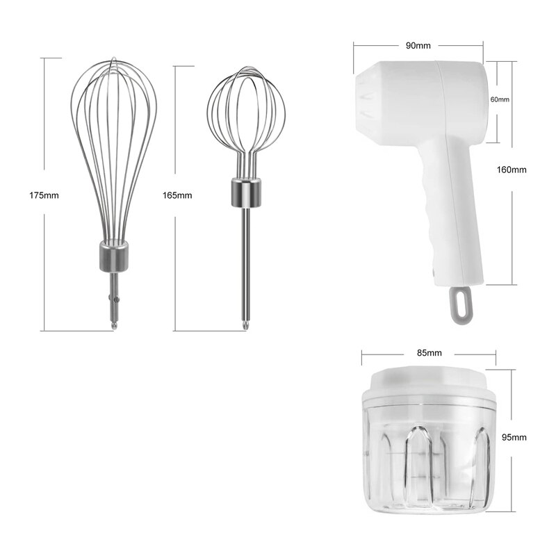 Draadloze Mixer Elektrische Handheld Draagbare Elektrische Garde Voor Bakken Taart Mixer Multifunctionele Mini Voedsel Processor