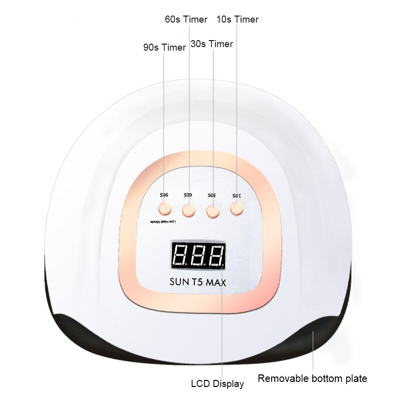 SUN T5 MAX-Lámpara LED para secado de uñas, 114W, UV, esmalte de Gel, temporizador de 10/30/60/99s, herramienta de manicura con Sensor automático